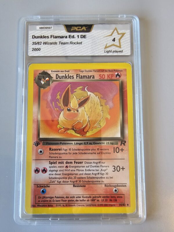 Dunkles Flamara (Dark Flareon) 1st Edition · Team Rocket 2000 (DE) — PCA 4